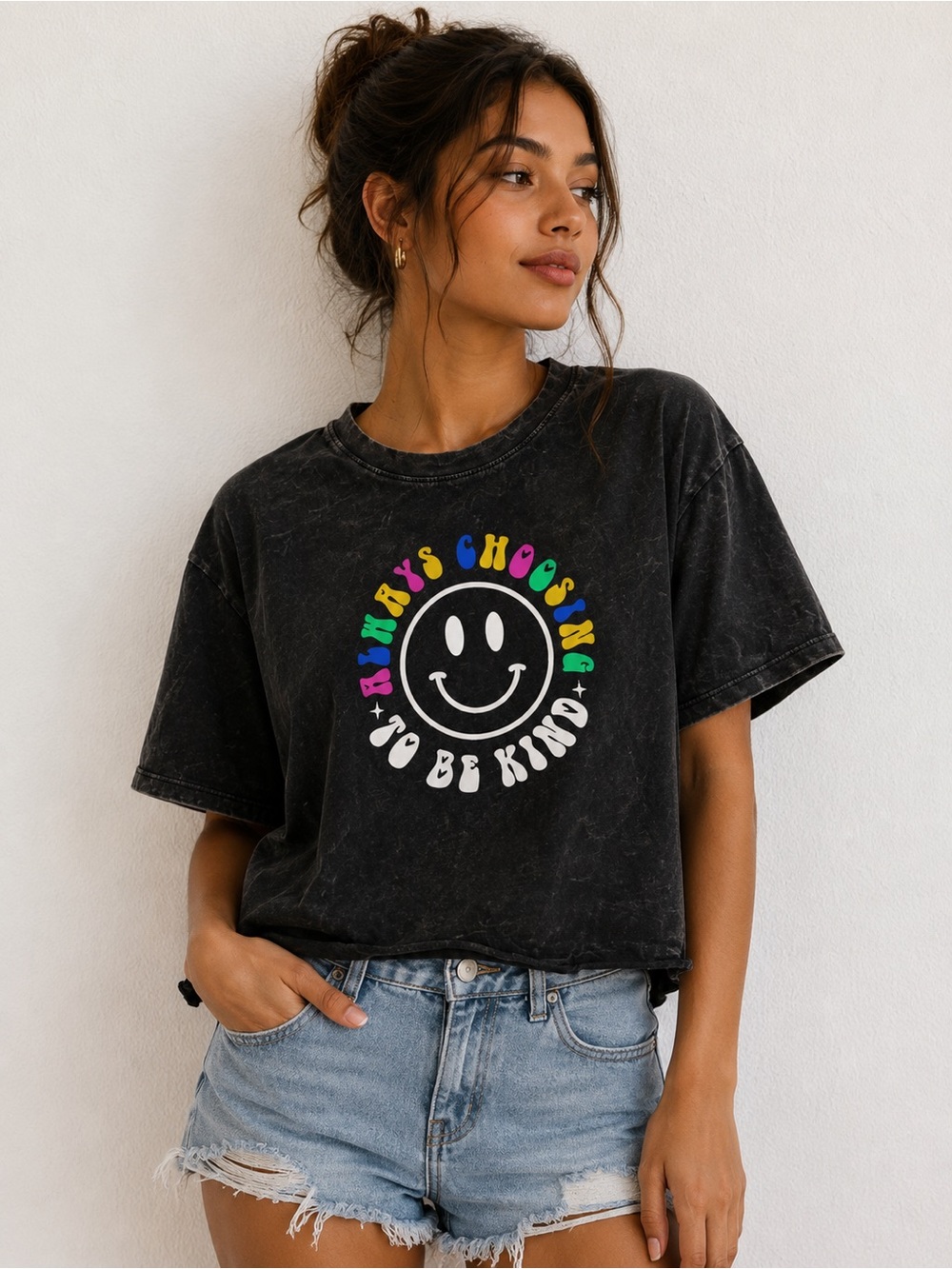 Black Graphic Tee - 'Always Choose to Be Kind'